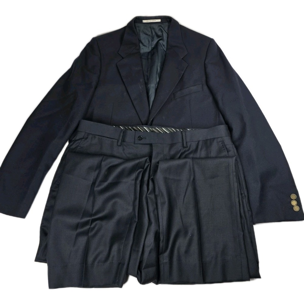 Vintage YSL Yves Saint Laurent Navy Wool Blazer Sport Coat And Pants Men's 42L